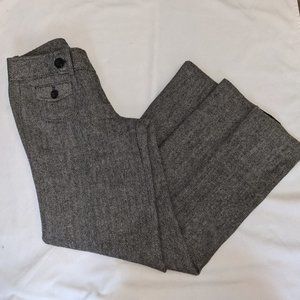 Ann Taylor Signature Fit Wide Leg Lined Herringbone Wool Trouser